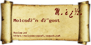 Molcsán Ágost névjegykártya